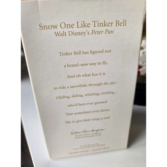 Disney Tinker Bell Christmas Ornament Sitting on Glitter Snowflake with Sparklin - Picture 9 of 9